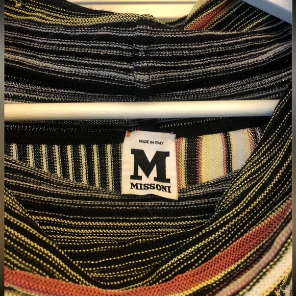M Missoni knit turtleneck mini dress striped chevron - Picture 3 of 6